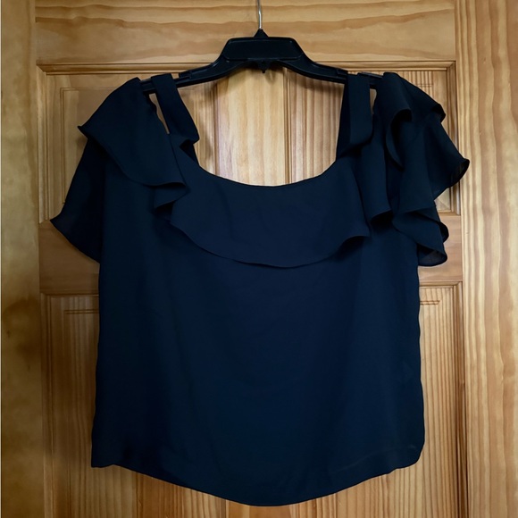 J. Crew Tops - J. Crew Black Ruffle Blouse